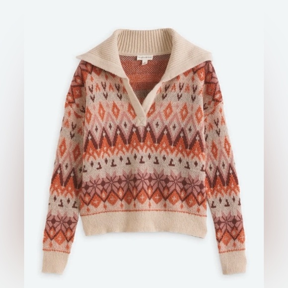 The General Good~Women’s‎ Knit Sayf V- Neck Folded Collar Sweater Size Large - Picture 1 of 8